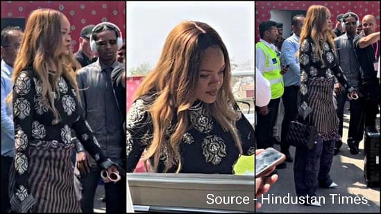 Rihanna arrived in Jamnagar