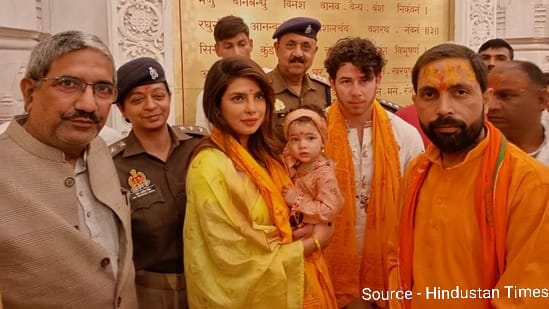 Priyanka Chopra and her family visits Ram Temple